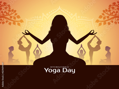 International Yoga day celebration modern decorative background