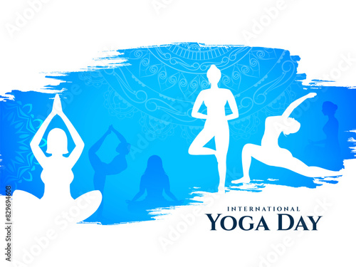 21 june International Yoga day celebration greeting beautiful background