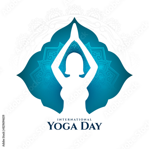 21 june International Yoga day celebration greeting beautiful background