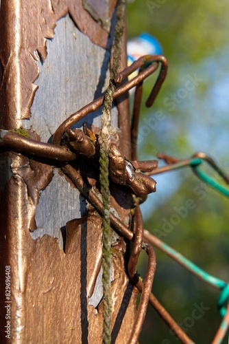 A fun design made from wire and rebar as an abstract background.