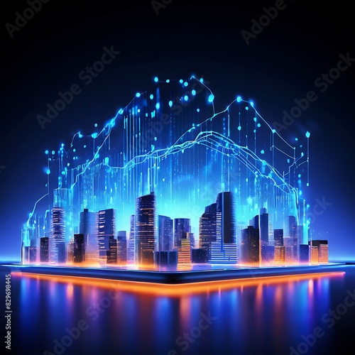 5G wireless network  high speed internet  cloud computing or connect diagram technology  Data storage  service  synchronize  online  financial  Connectivity global  smart city  Gen by AI