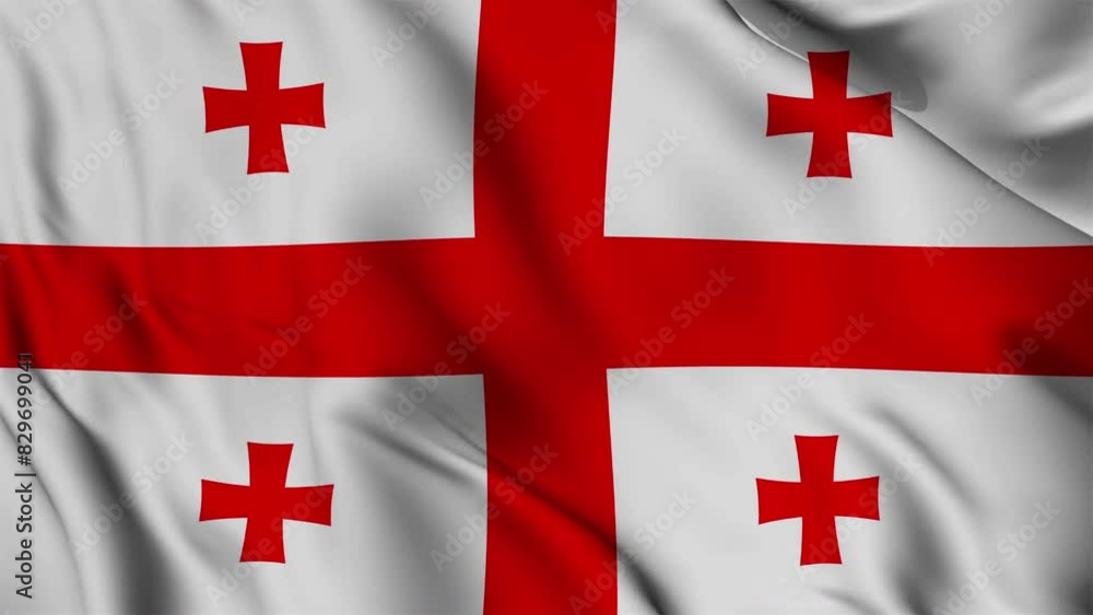 Georgia Flag waving animation seamless loop. 4k Georgia Flag waving animation seamless loop. 4k