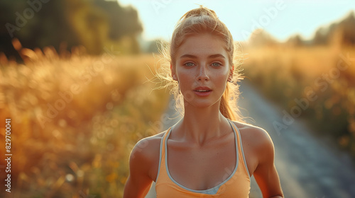 woman running with running ...