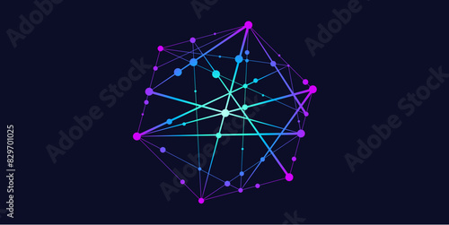 Sign, logo Blockchain. Symbol, logo for blockchain technology, logotype. Hexagon, connection line transaction for logo, brand label, emblem, branding, smart contract block symbol. Vector Illustration