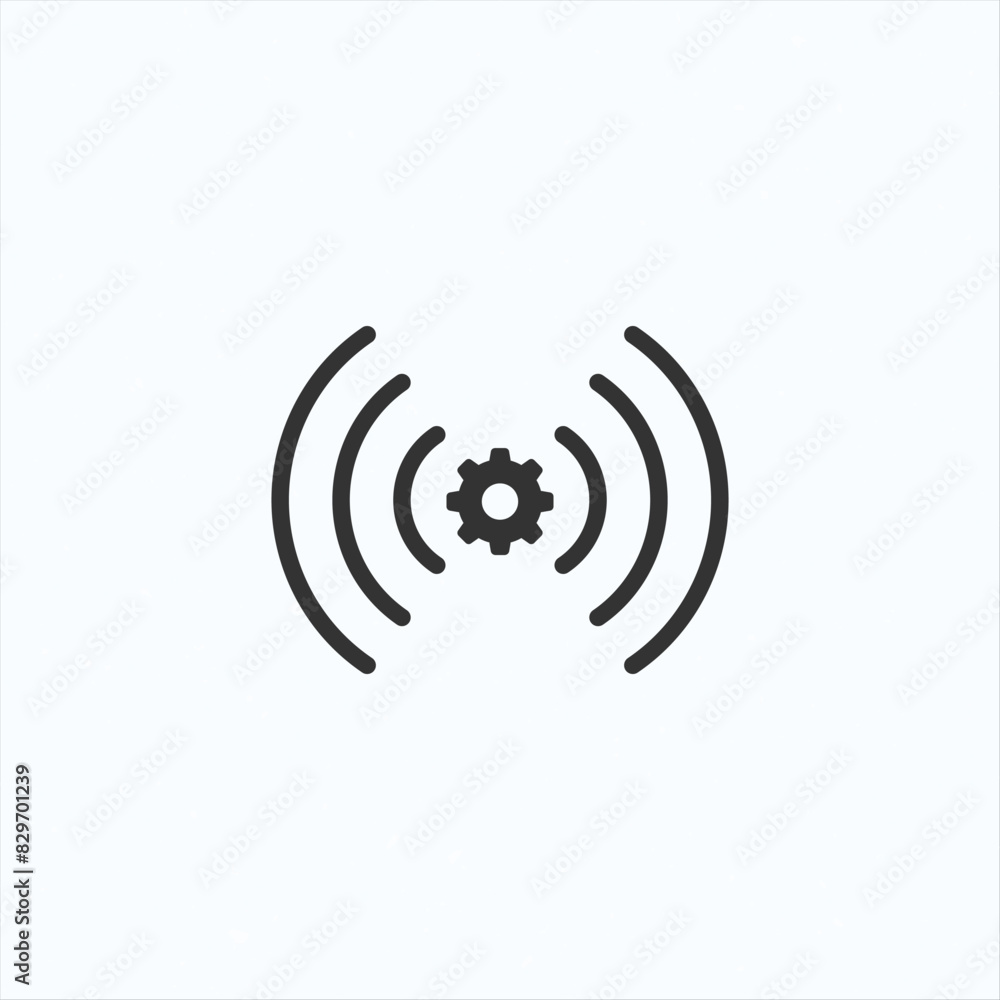 Wifi icon with settings gear sign. Wifi icon and customization, setup, manage, process concept. Stock vector illustration isolated on white background. Wifi icon with settings gear sign. Wifi icon and customization, setup, manage, process concept. Stock vector illustration isolated on white background.