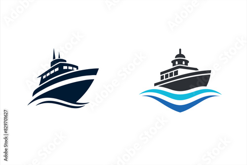 Unique Ship Logo Icon Vector Illustration bundle