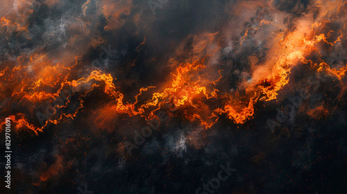 Texture of fire on a black background. Abstract fire flame background Fire flame background. Fire flames. Campfire texture, Generative AI