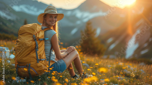 woman in camping activity