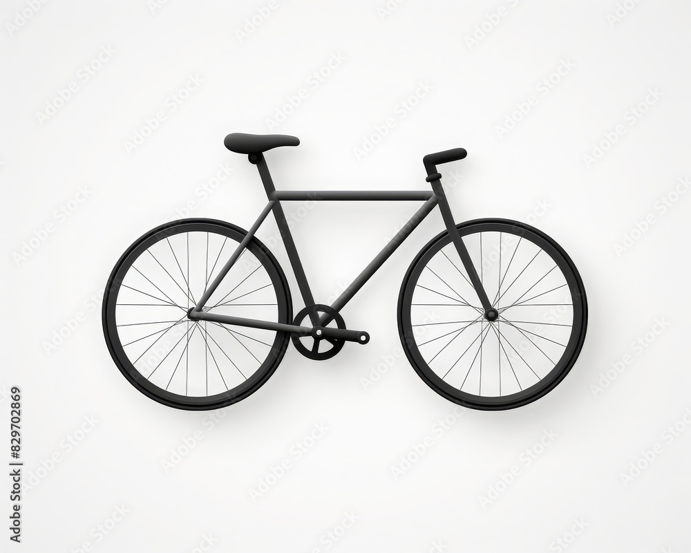 Minimalist black bicycle mounted on a white wall, showcasing modern and sleek bike design for urban commuting and transportation. Minimalist black bicycle mounted on a white wall, showcasing modern and sleek bike design for urban commuting and transportation.