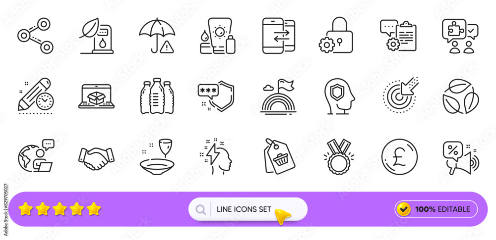 Petrol station, Discounts offer and Risk management line icons for web app. Pack of Puzzle, Share, Targeting pictogram icons. Sale tag, Honor, Shield signs. Project deadline, Lgbt, Sunscreen. Vector Petrol station, Discounts offer and Risk management line icons for web app. Pack of Puzzle, Share, Targeting pictogram icons. Sale tag, Honor, Shield signs. Project deadline, Lgbt, Sunscreen. Vector