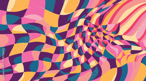 Abstract Background Featuring Psychedelic Groovy Check