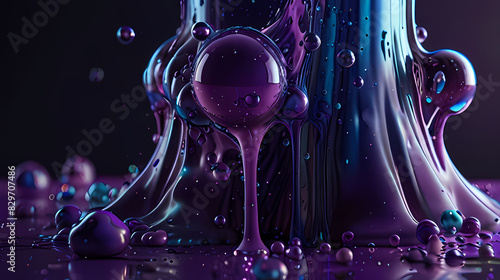 Abstract Ultra Violet Liquid Bubbles In Motion background © Arief