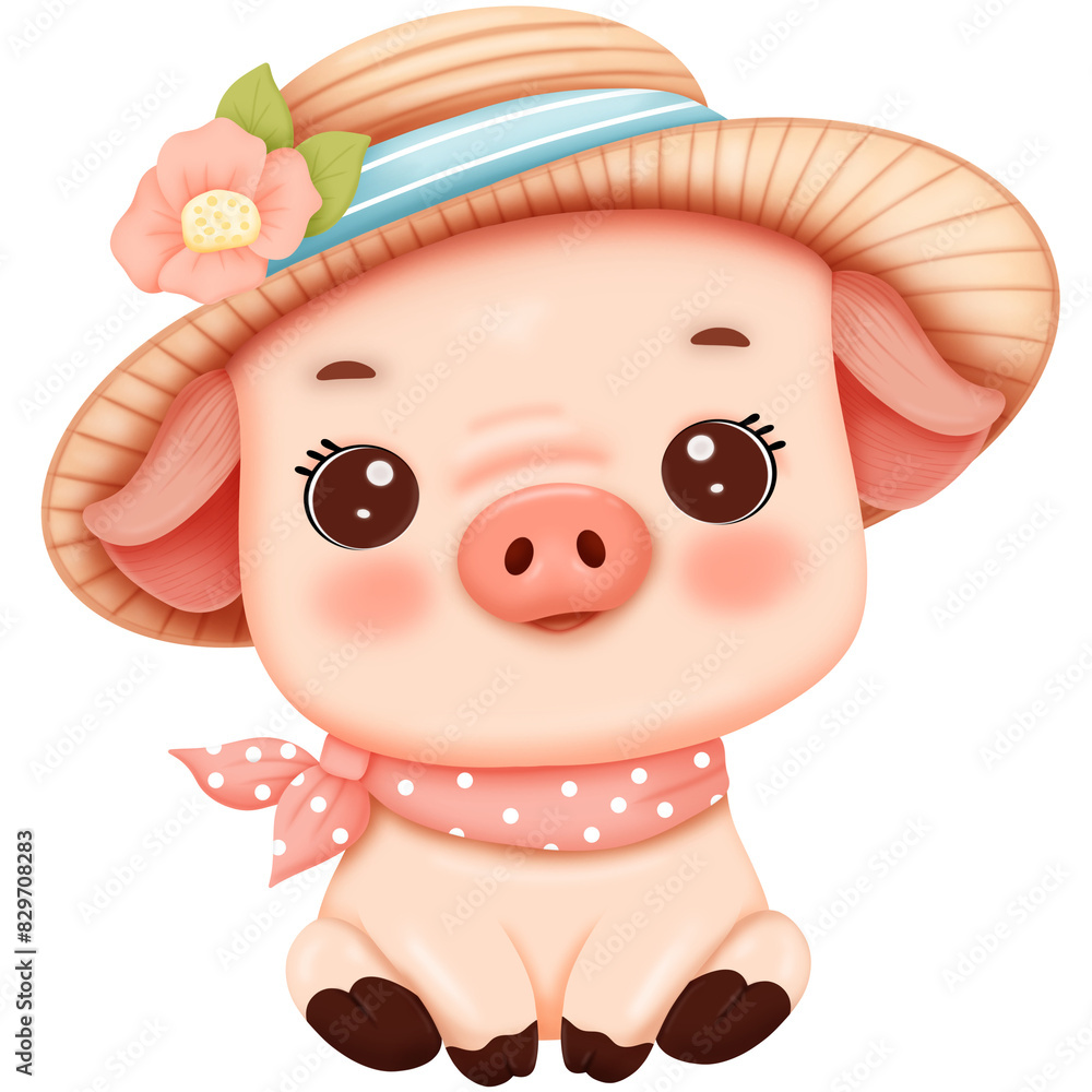 Naklejka premium pig cartoon