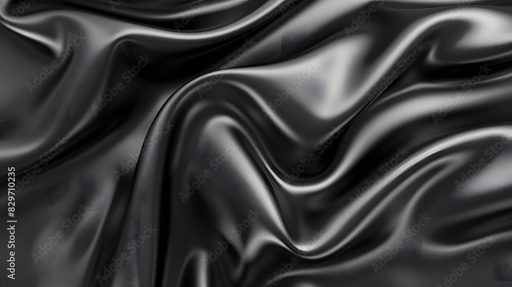 wide black gray silky curve texture background. Generative AI. wide black gray silky curve texture background. Generative AI.