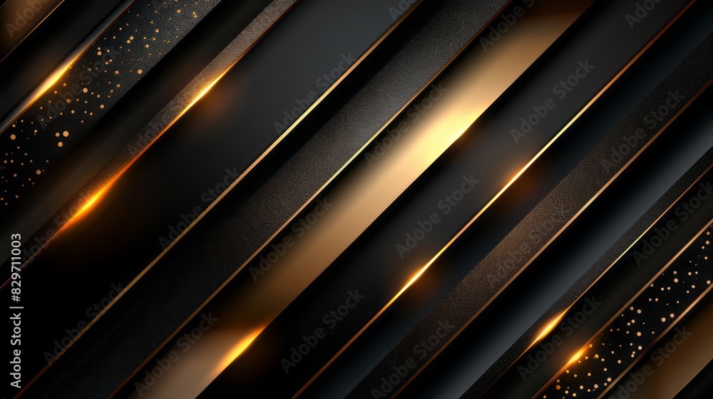 Fototapeta premium Abstract Background With Black And Gold Stripes.