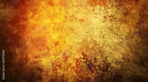 Yellow orange background with texture and distressed vintage grunge. Generative AI.