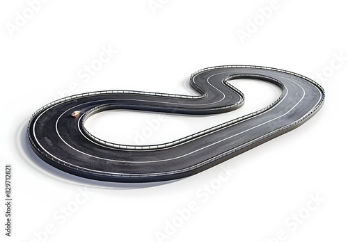 Infinite road route isolated on white background. 3D rendering of infinity symbol road in adventure route concept. Earth land with asphalt isolated on white background.