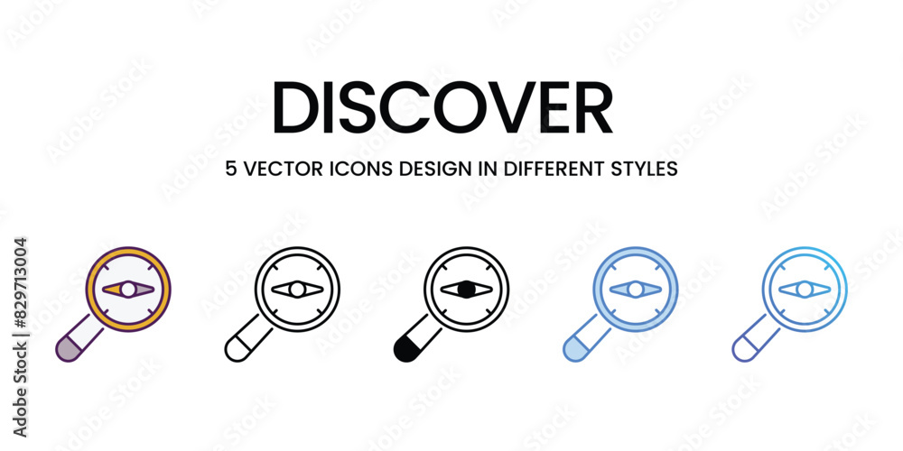 Discover vector icons set stock illustration Discover vector icons set stock illustration