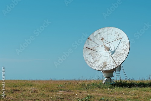 A satellite dish pointing towards the vast sky, a metaphor for the endless possibilities of modern technology and communication