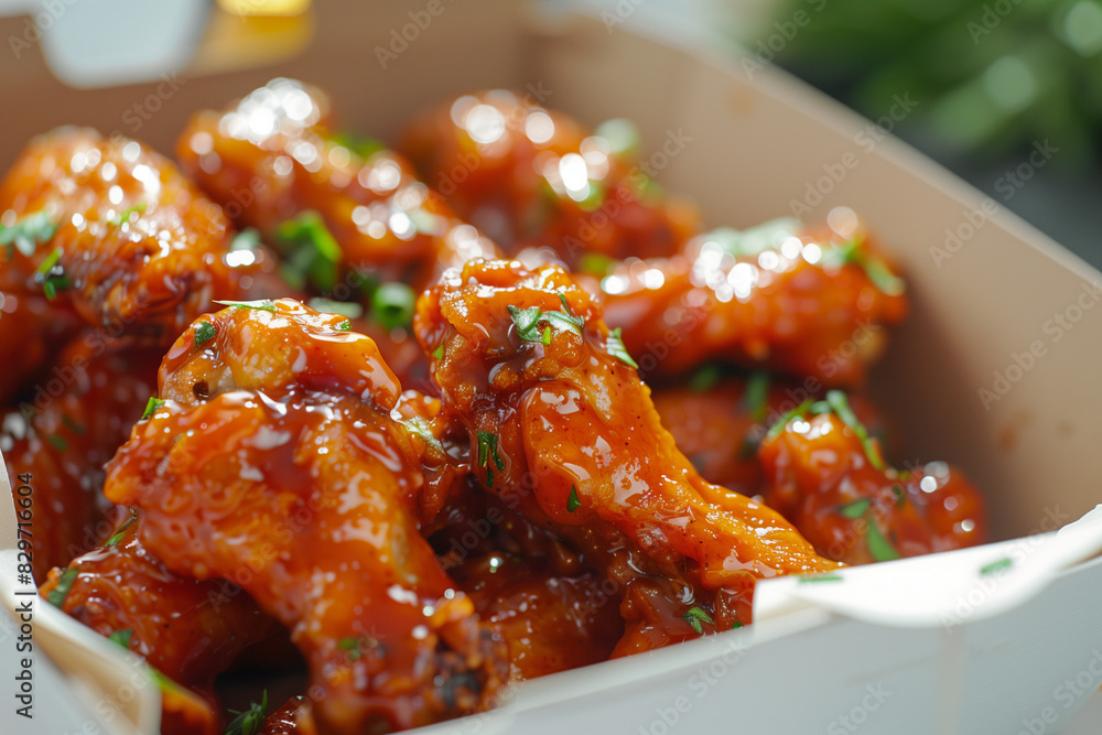 honey garlic chicken wings in fast food box honey garlic chicken wings in fast food box