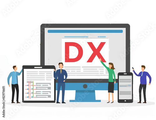 DXイメージのデバイスとビジネスパーソン