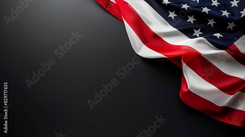 Wallpaper Mural Wavy american USA flag isolated on dark background. Patriotic background concept for memorial and veteran day Torontodigital.ca