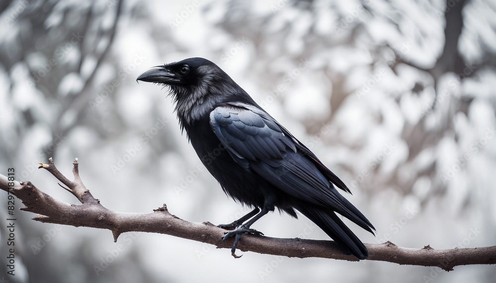 crow on the branch , isolated white background
crow on the branch , isolated white background