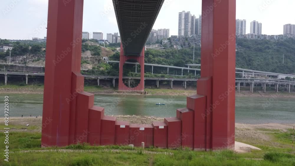 People are vacationing and camping under the bridge People are vacationing and camping under the bridge