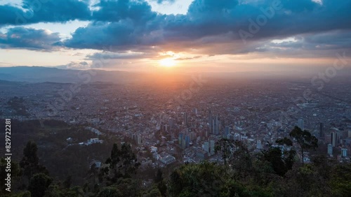 Wallpaper Mural Day to night timelapse overlooking the city of Bogota, Colombia from the mountains Torontodigital.ca