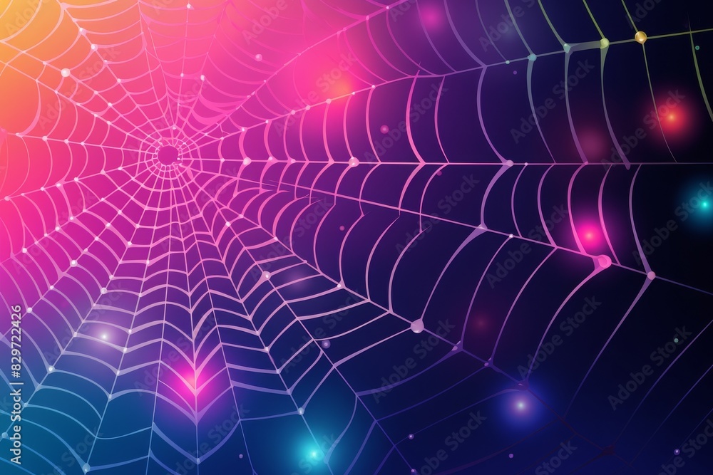 Vibrant spider web glows colorful abstract background, showcasing intricate patterns mesmerizing light effects, perfect digital art. Vibrant spider web glows colorful abstract background, showcasing intricate patterns mesmerizing light effects, perfect digital art.