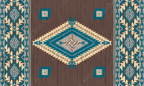 American tribal ethnic native pattern.Traditional Navajo,Aztec,Apache,Southwest and Mexican style fabric pattern.Abstract vector motifs pattern.For fabric,clothing,blanket,carpet,woven,wrap,decoration