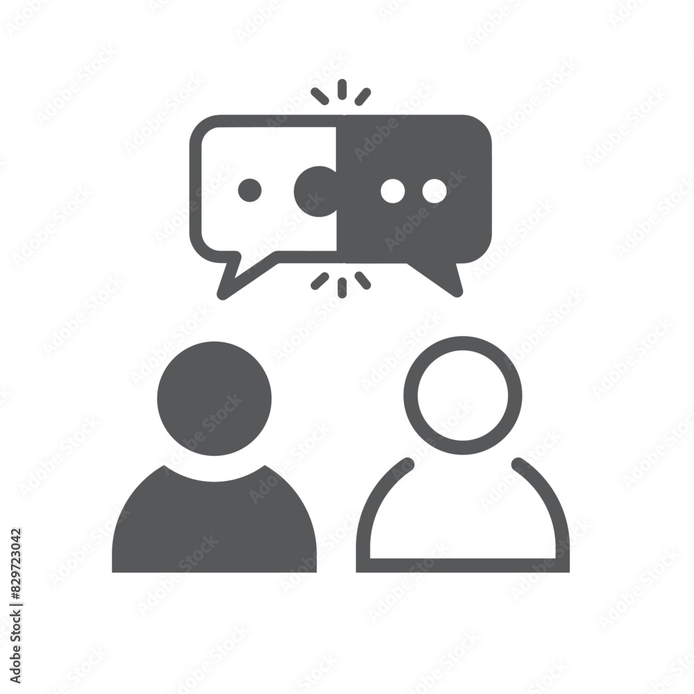 People talking with speech bubble in puzzle. People talking with speech bubble in puzzle.