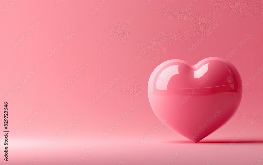 Love and Social Media, Exploring with a Heart, Shaped Speech Bubble on Pink, Symbolizing Affection and Connectivity Ai Generated