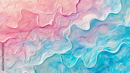 Wallpaper Mural Abstract background with pastel pink, blue, and white wavy lines. Perfect for a modern and artistic design. Torontodigital.ca