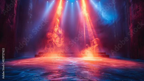 Modern dance stage light background with spotlight