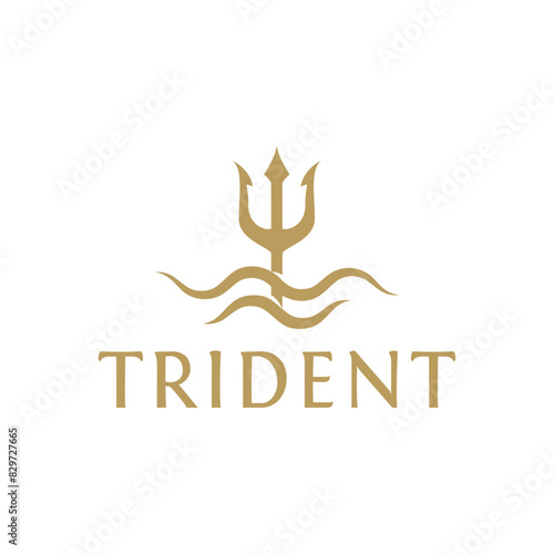 Trident logo vector design concept isolated on white background
