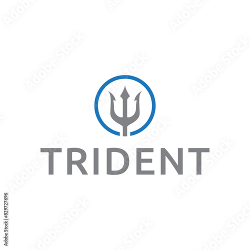 Trident logo vector design concept isolated on white background