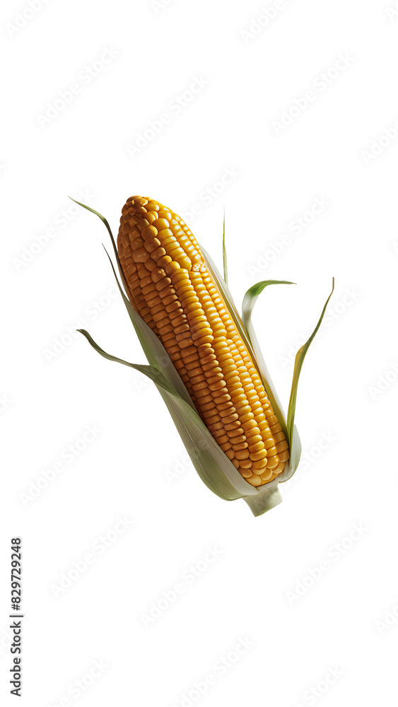 Corn on a cob isolated on transparent background