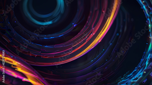 Abstract Neon Lighting Spiral Background