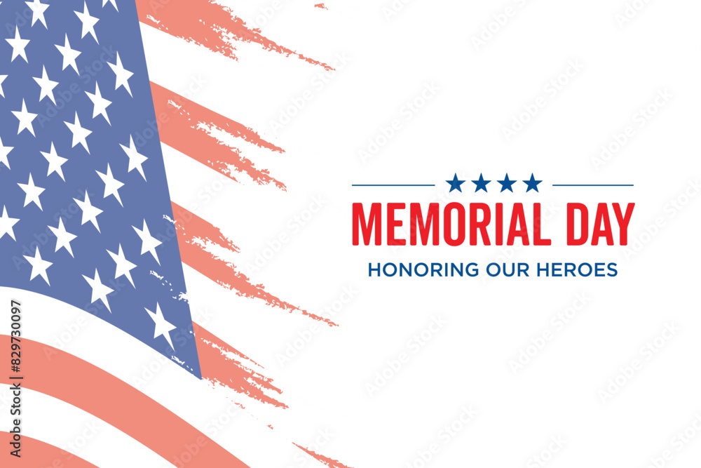 Vector illustartion of a Memorial Day background with blue stars and an ...