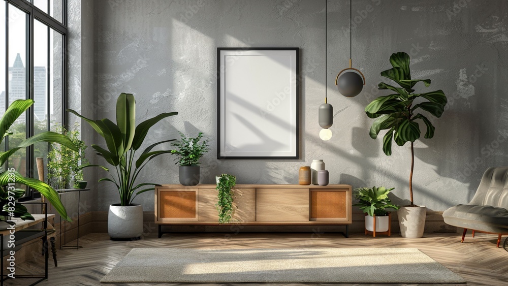 A vibrant living room bursting with a plethora of lush green plants, creating a breathtaking botanical oasis A vibrant living room bursting with a plethora of lush green plants, creating a breathtaking botanical oasis