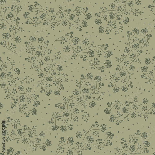 Seamless vector pattern of the dry herbs