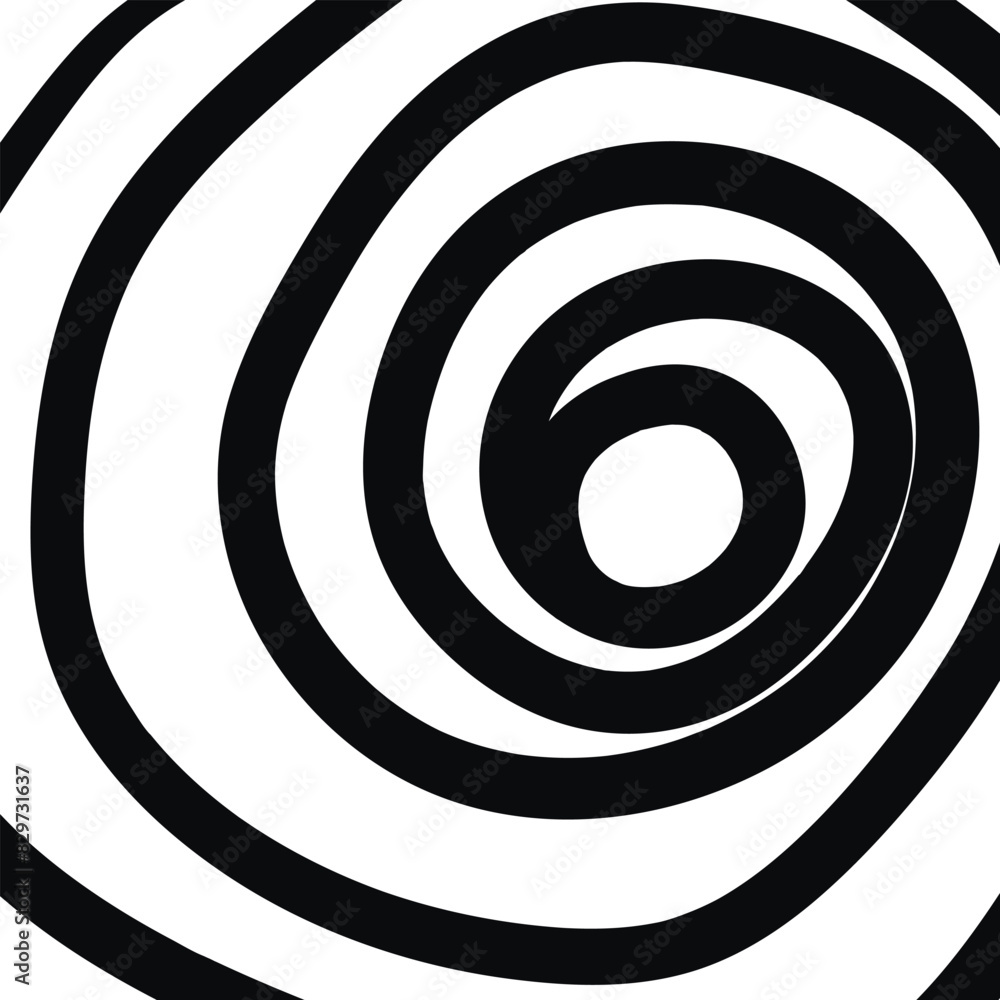 Swirl hypnotic black and white spiral. Monochrome abstract background. Vector flat geometric illustration.Template design for banner, website, template, leaflet, brochure, poster Swirl hypnotic black and white spiral. Monochrome abstract background. Vector flat geometric illustration.Template design for banner, website, template, leaflet, brochure, poster