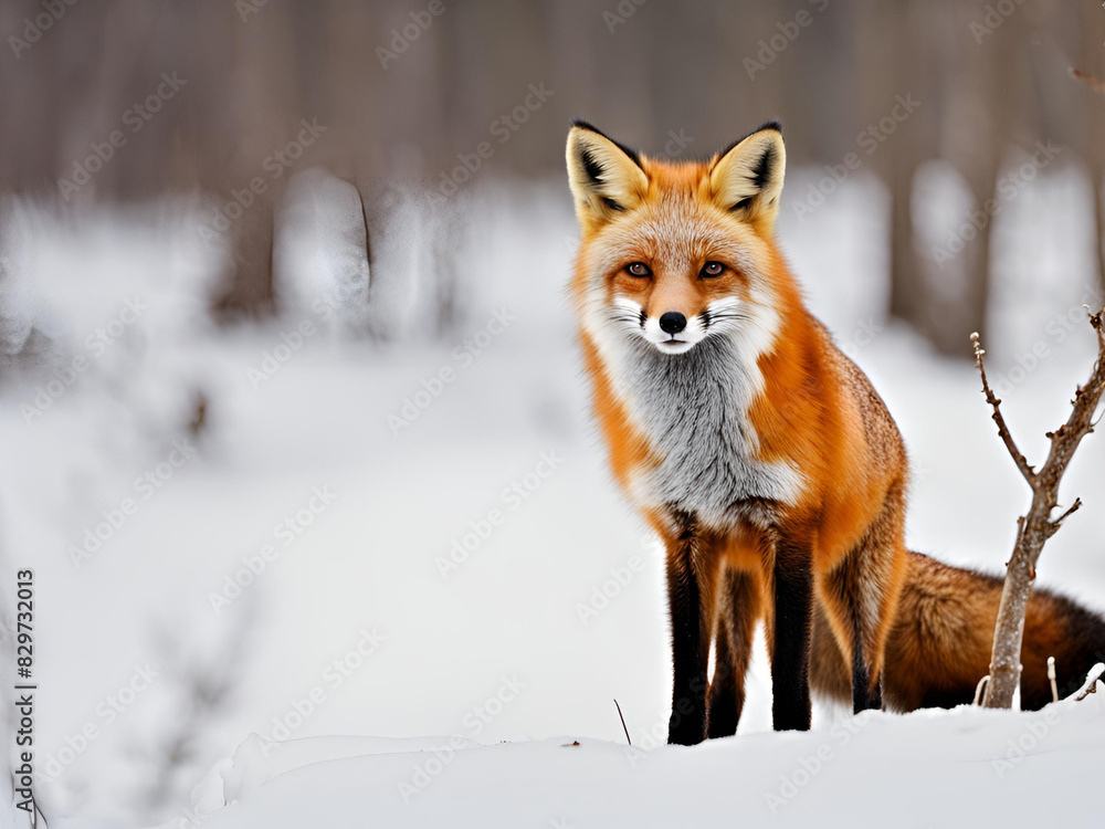 red fox in snow red fox in snow