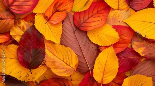 Wallpaper Mural Beautiful yellow red leaves in an autumn texture background. Generative AI. Torontodigital.ca