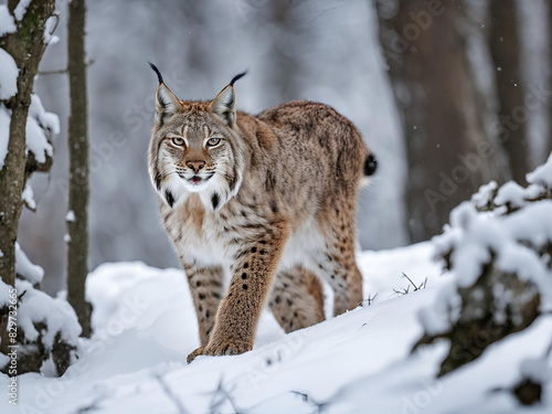 lynx in snow