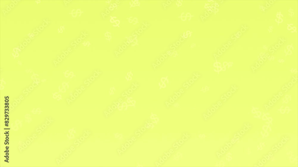 Yellow color moving dollar signs currency and economy background , dollar sign raining background Yellow color moving dollar signs currency and economy background , dollar sign raining background