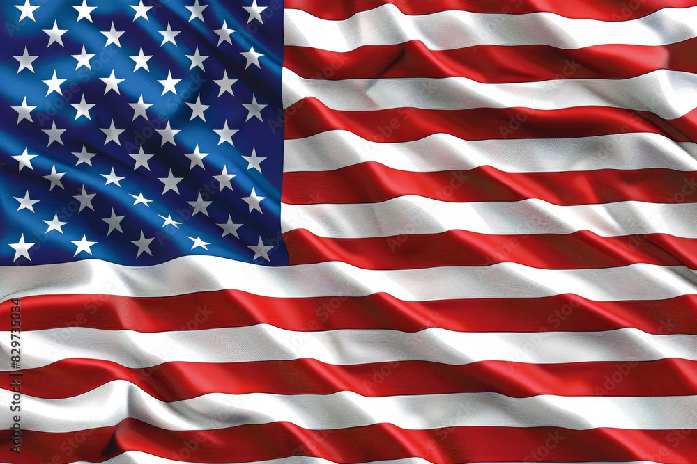 Fototapeta premium Illustration of the USA national flag waving.