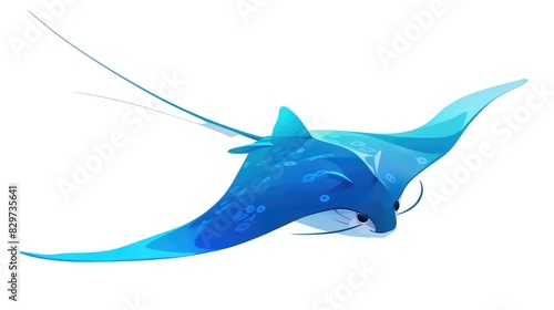 A vibrant and striking cartoon illustration of a Water stingray icon designed specifically for web use set against a clean white background © AkuAku