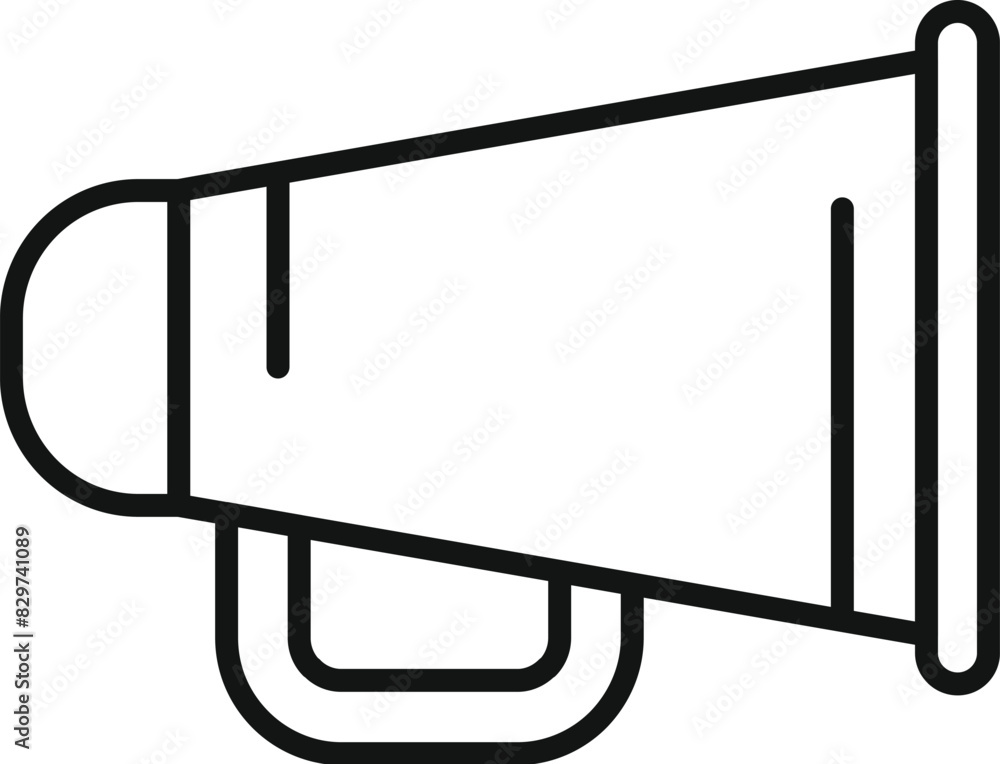 Simple line drawing of a megaphone in black and white, perfect for icons or logos Simple line drawing of a megaphone in black and white, perfect for icons or logos
